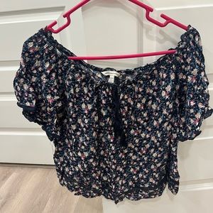 American Eagle Floral Off Shoulder Top